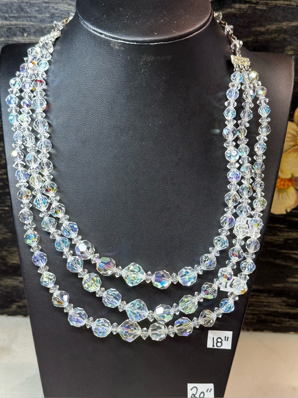 Aurora Crystal Multi-Strand Necklace - Clear